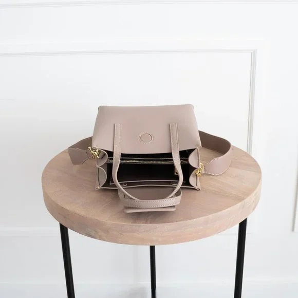 😍 Stella Mini Satchel Bag - Genuine Leather - Pale Rose - Picture 7 of 14